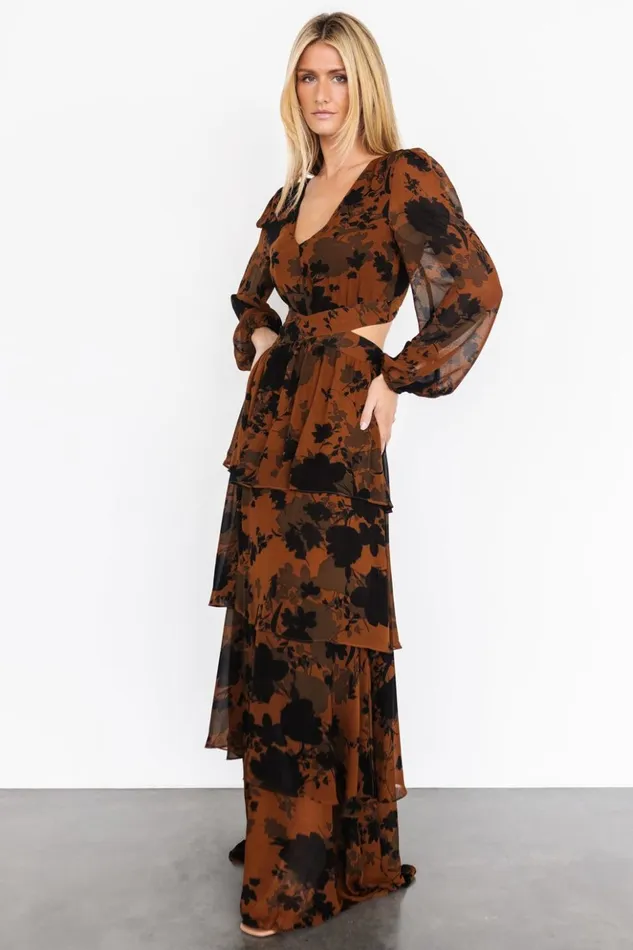 Baltic Born The Guest Edit Adalia Open Back Maxi Dress Espresso Print 8211 Women Baltic Born The Guest Edit Adalia Open Back Maxi Dress Espresso Print 8211 Women
