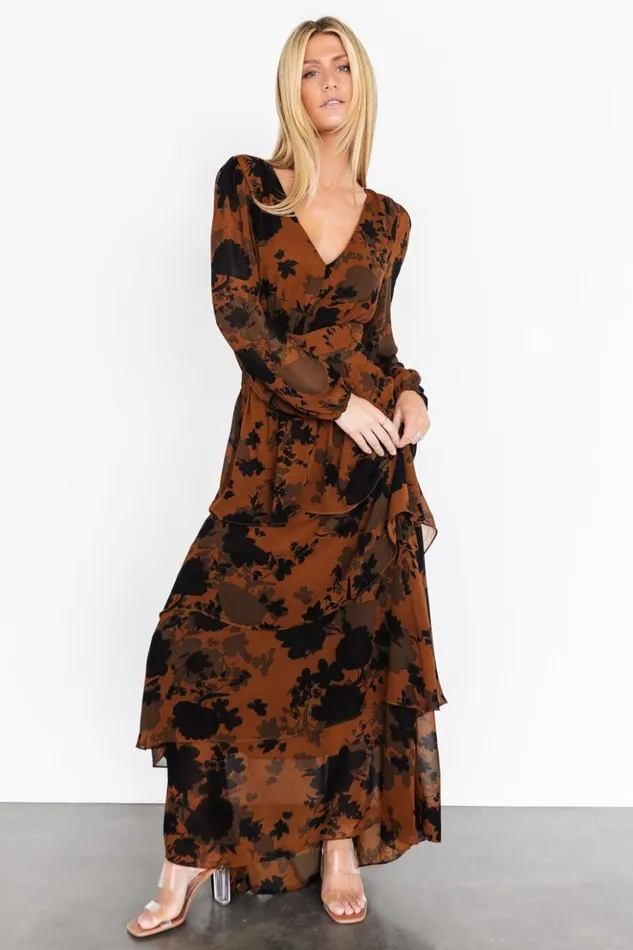 Baltic Born The Guest Edit Adalia Open Back Maxi Dress Espresso Print 8211 Women Baltic Born The Guest Edit Adalia Open Back Maxi Dress Espresso Print 8211 Women