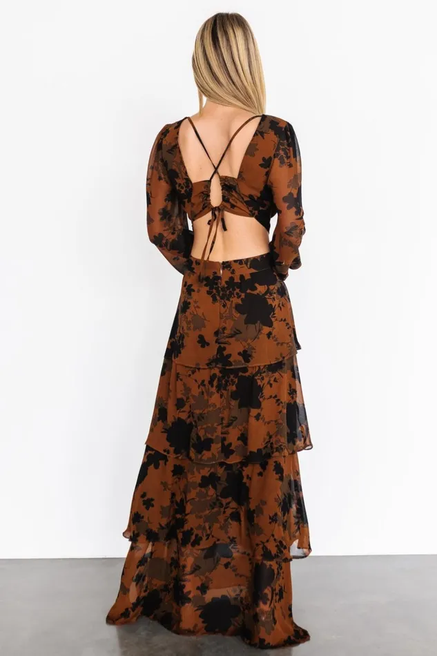 Baltic Born The Guest Edit Adalia Open Back Maxi Dress Espresso Print 8211 Women Baltic Born The Guest Edit Adalia Open Back Maxi Dress Espresso Print 8211 Women