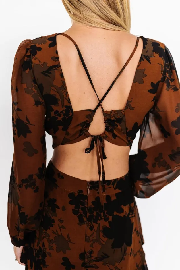 Baltic Born The Guest Edit Adalia Open Back Maxi Dress Espresso Print 8211 Women Baltic Born The Guest Edit Adalia Open Back Maxi Dress Espresso Print 8211 Women