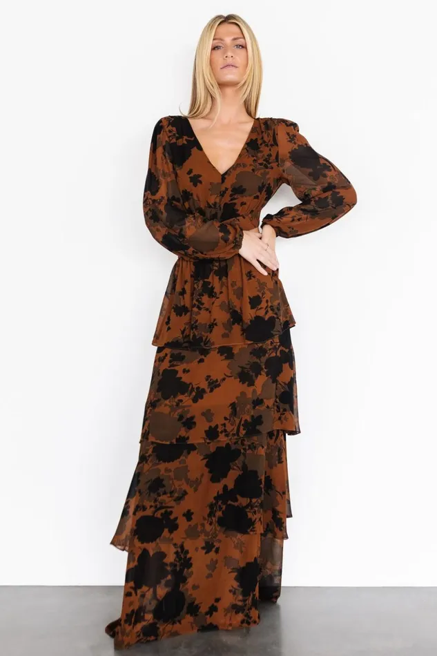 Baltic Born The Guest Edit Adalia Open Back Maxi Dress Espresso Print 8211 Women Baltic Born The Guest Edit Adalia Open Back Maxi Dress Espresso Print 8211 Women