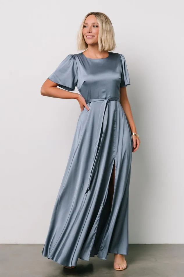 Baltic Born The Guest Edit Agnes Satin Maxi Dress Whisper Blue 8211 Women