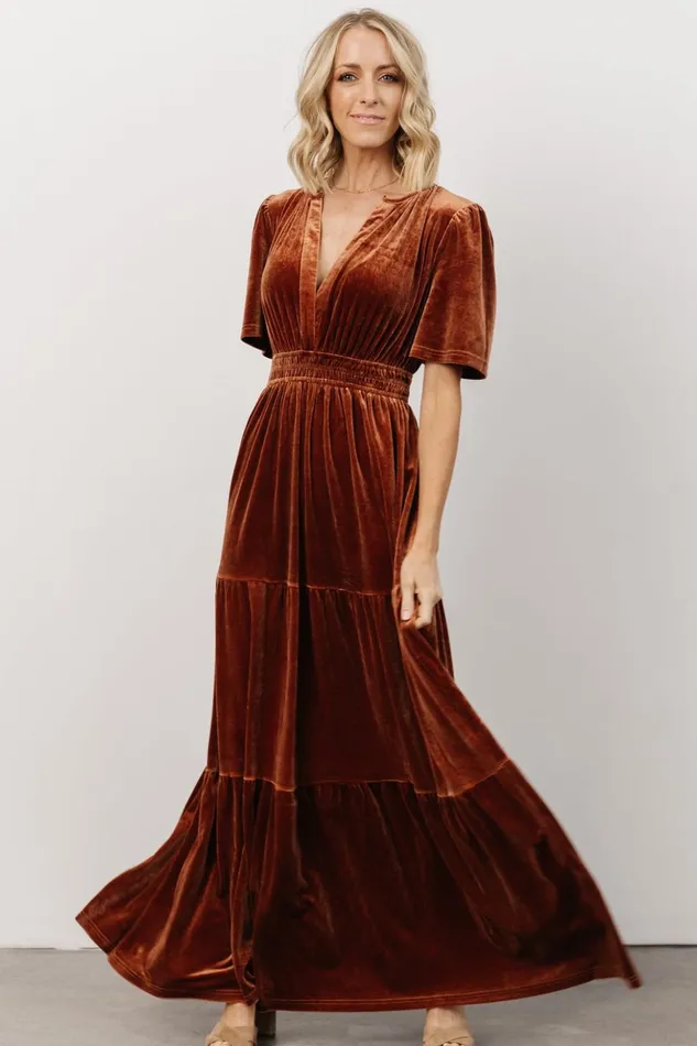 Baltic Born The Guest Edit Artemis Velvet Maxi Dress Dark Spice 8211 Women Baltic Born The Guest Edit Artemis Velvet Maxi Dress Dark Spice 8211 Women