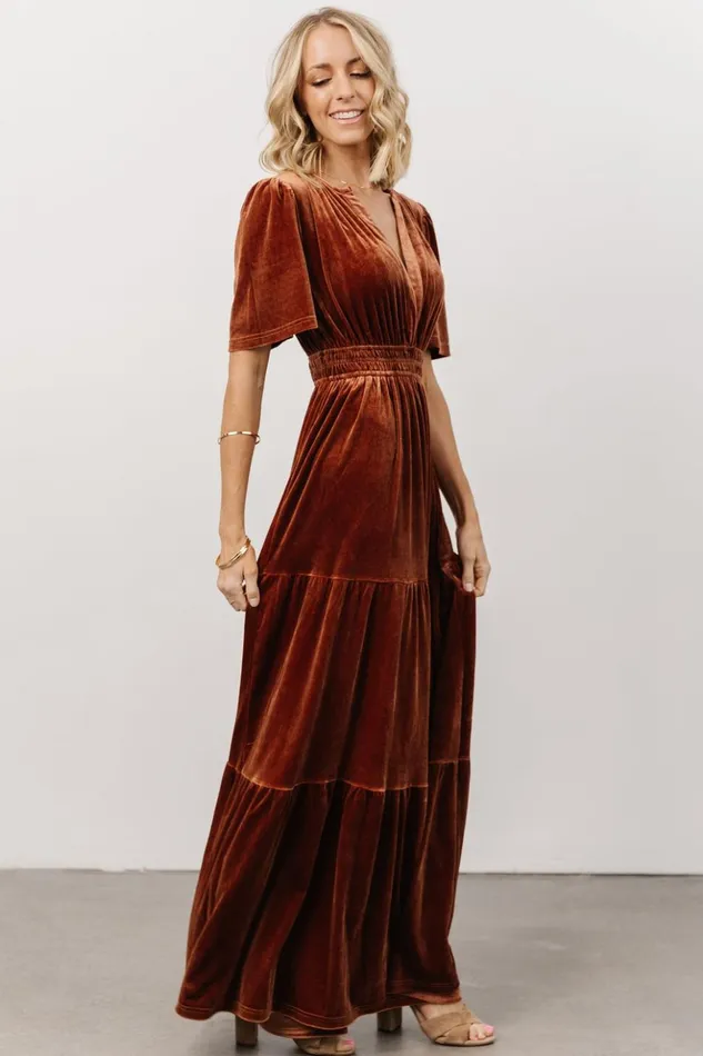Baltic Born The Guest Edit Artemis Velvet Maxi Dress Dark Spice 8211 Women Baltic Born The Guest Edit Artemis Velvet Maxi Dress Dark Spice 8211 Women