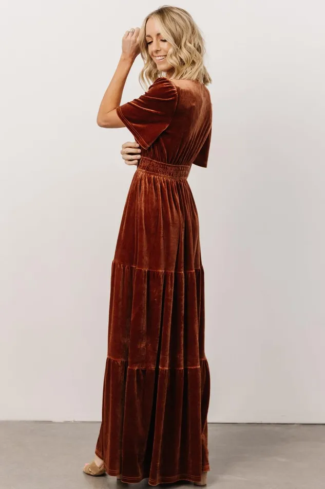 Baltic Born The Guest Edit Artemis Velvet Maxi Dress Dark Spice 8211 Women Baltic Born The Guest Edit Artemis Velvet Maxi Dress Dark Spice 8211 Women