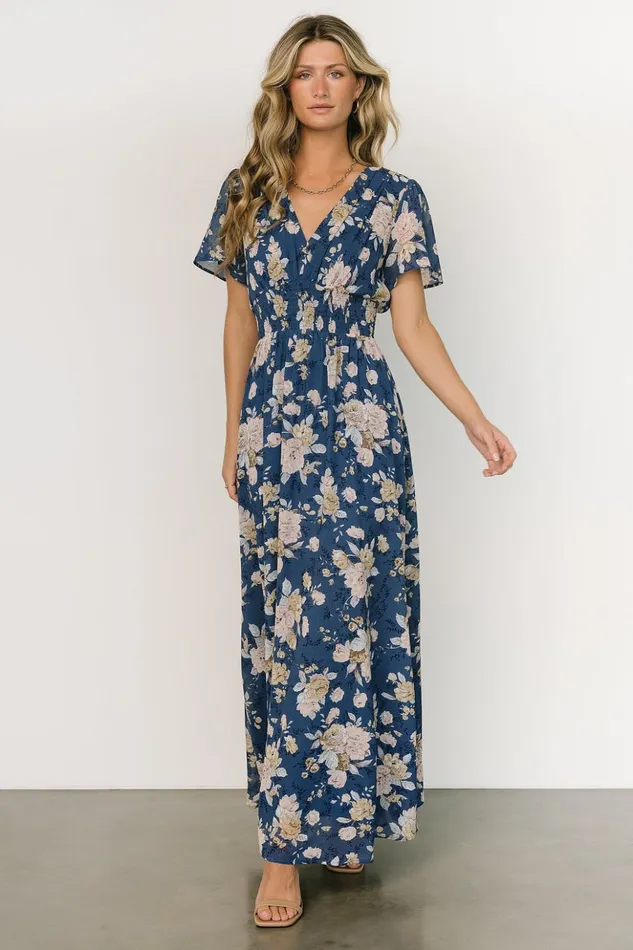 Baltic Born The Guest Edit Birdie Maxi Dress Blue Blush Floral 8211 Women