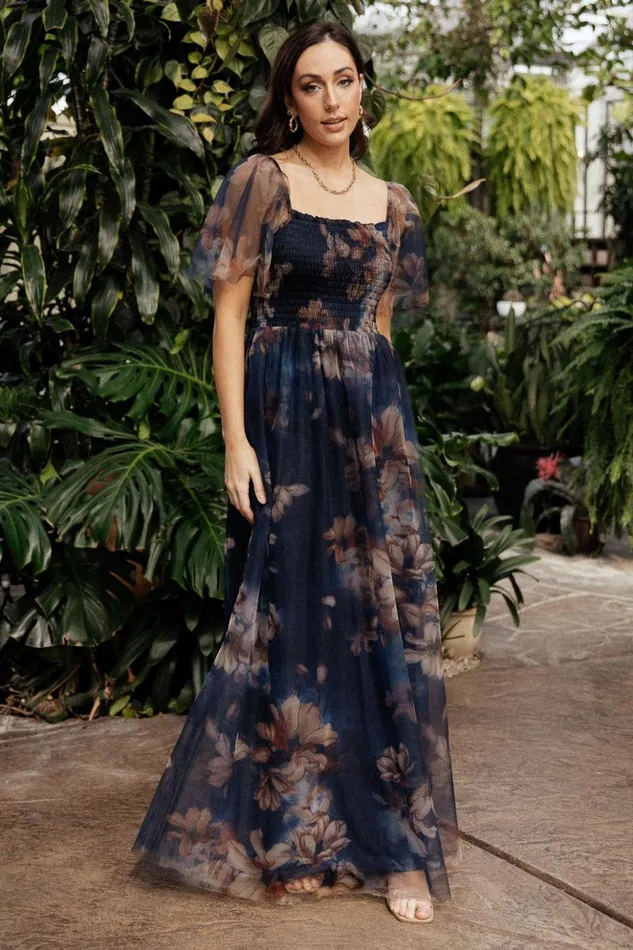 Baltic Born The Guest Edit Cassandra Tulle Maxi Dress Dark Blue Floral 8211 Women Baltic Born The Guest Edit Cassandra Tulle Maxi Dress Dark Blue Floral 8211 Women