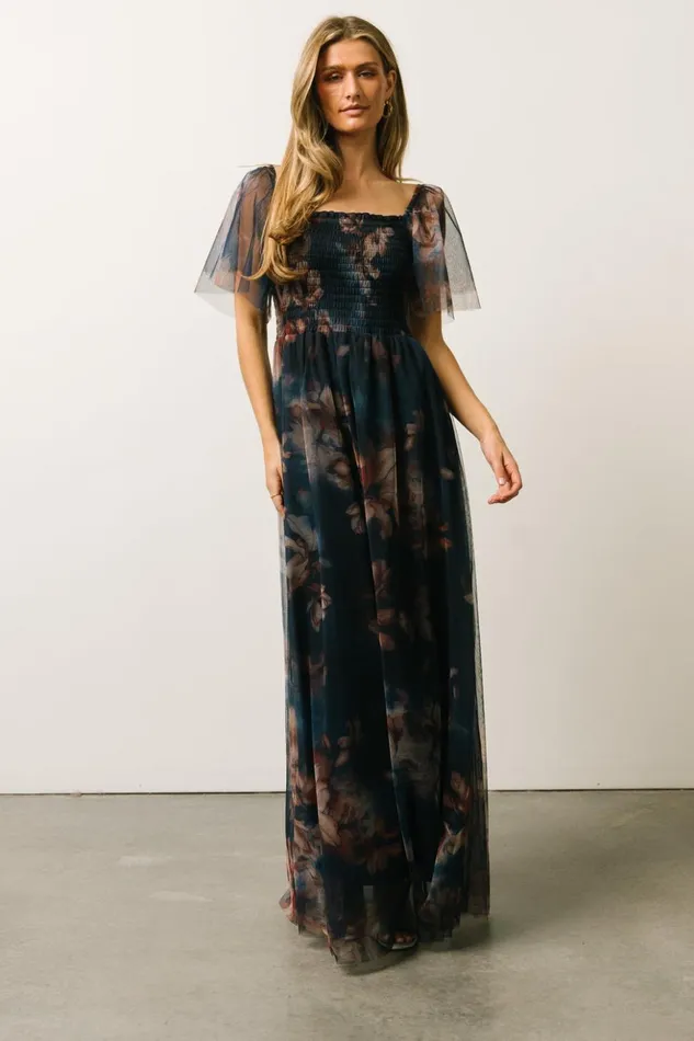 Baltic Born The Guest Edit Cassandra Tulle Maxi Dress Dark Blue Floral 8211 Women Baltic Born The Guest Edit Cassandra Tulle Maxi Dress Dark Blue Floral 8211 Women