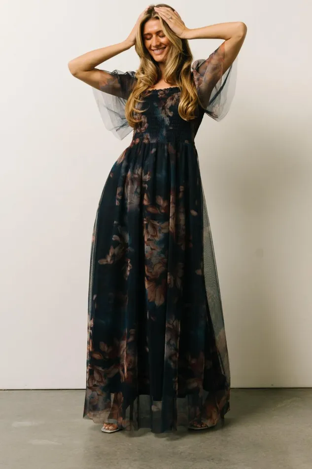 Baltic Born The Guest Edit Cassandra Tulle Maxi Dress Dark Blue Floral 8211 Women Baltic Born The Guest Edit Cassandra Tulle Maxi Dress Dark Blue Floral 8211 Women