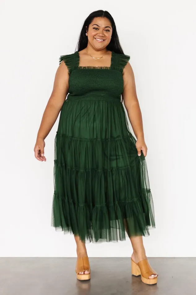 Baltic Born The Guest Edit Emma Smocked Tulle Dress Green 8211 Women Baltic Born The Guest Edit Emma Smocked Tulle Dress Green 8211 Women