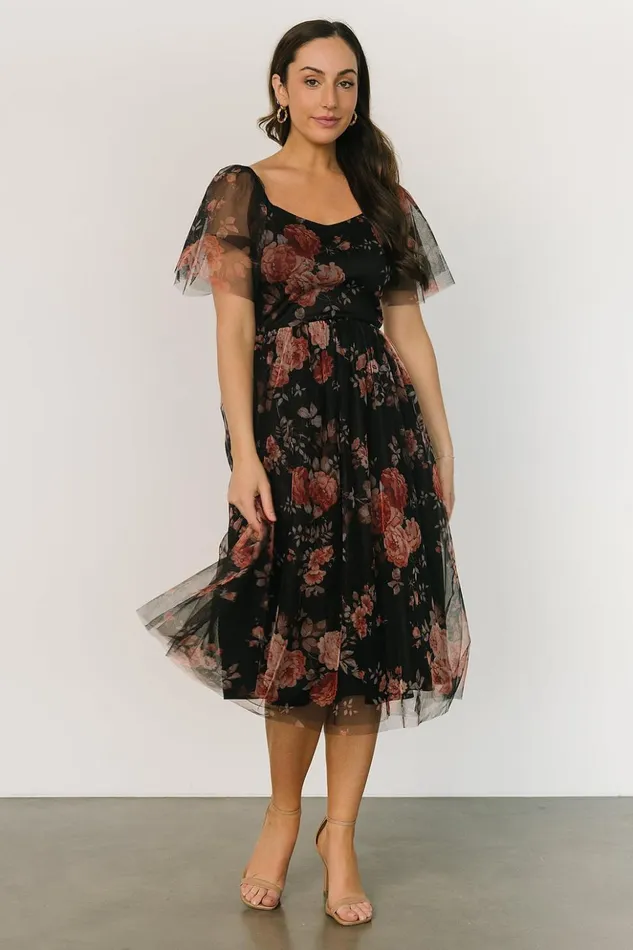 Baltic Born The Guest Edit Gwyneth Tulle Midi Dress Black Multi 8211 Women Baltic Born The Guest Edit Gwyneth Tulle Midi Dress Black Multi 8211 Women