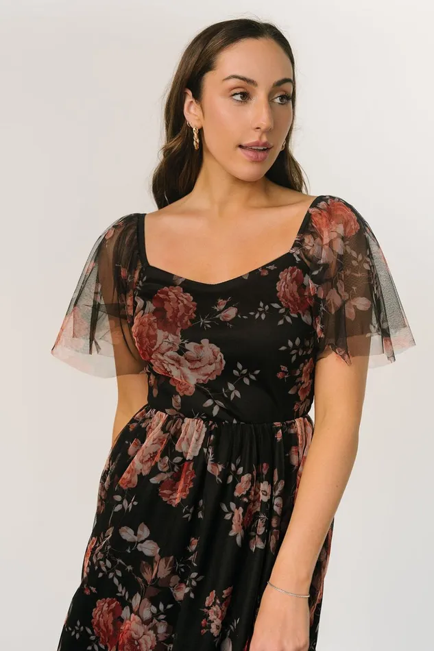 Baltic Born The Guest Edit Gwyneth Tulle Midi Dress Black Multi 8211 Women Baltic Born The Guest Edit Gwyneth Tulle Midi Dress Black Multi 8211 Women