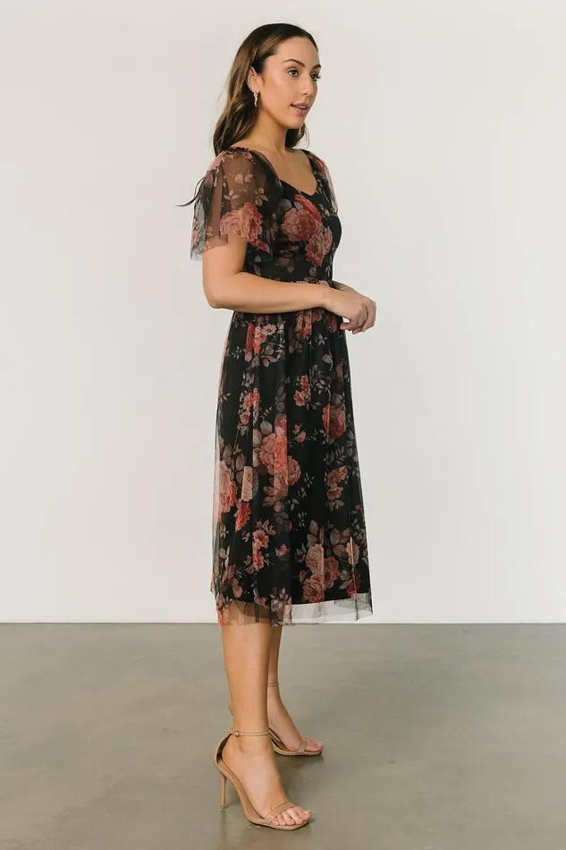 Baltic Born The Guest Edit Gwyneth Tulle Midi Dress Black Multi 8211 Women Baltic Born The Guest Edit Gwyneth Tulle Midi Dress Black Multi 8211 Women