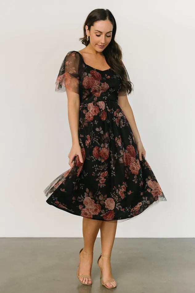 Baltic Born The Guest Edit Gwyneth Tulle Midi Dress Black Multi 8211 Women Baltic Born The Guest Edit Gwyneth Tulle Midi Dress Black Multi 8211 Women