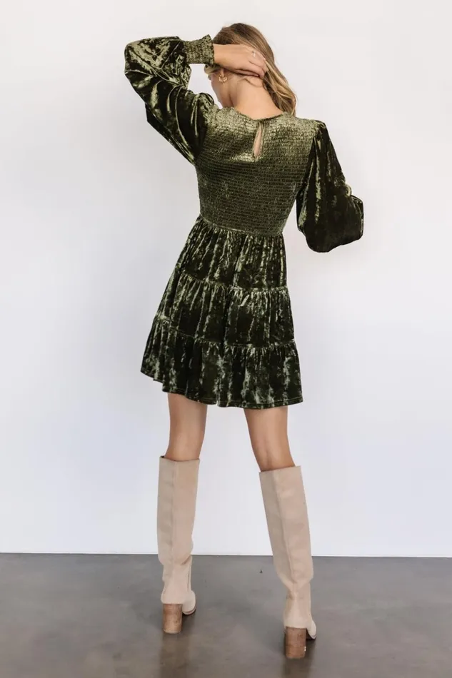 Baltic Born The Guest Edit Kele Crushed Velvet Mini Dress Dark Olive 8211 Women Baltic Born The Guest Edit Kele Crushed Velvet Mini Dress Dark Olive 8211 Women
