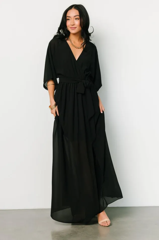 Baltic Born The Guest Edit Kia Kimono Maxi Dress Black 8211 Women