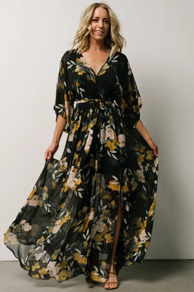 Baltic Born The Guest Edit Kia Kimono Maxi Dress Midnight Floral 8211 Women Baltic Born The Guest Edit Kia Kimono Maxi Dress Midnight Floral 8211 Women