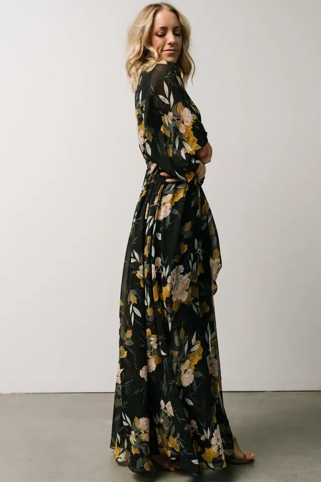 Baltic Born The Guest Edit Kia Kimono Maxi Dress Midnight Floral 8211 Women Baltic Born The Guest Edit Kia Kimono Maxi Dress Midnight Floral 8211 Women