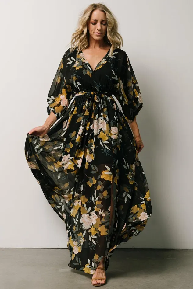 Baltic Born The Guest Edit Kia Kimono Maxi Dress Midnight Floral 8211 Women Baltic Born The Guest Edit Kia Kimono Maxi Dress Midnight Floral 8211 Women