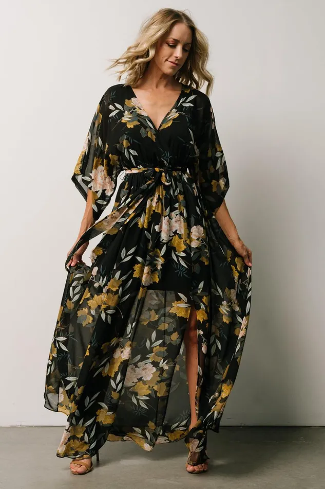 Baltic Born The Guest Edit Kia Kimono Maxi Dress Midnight Floral 8211 Women Baltic Born The Guest Edit Kia Kimono Maxi Dress Midnight Floral 8211 Women