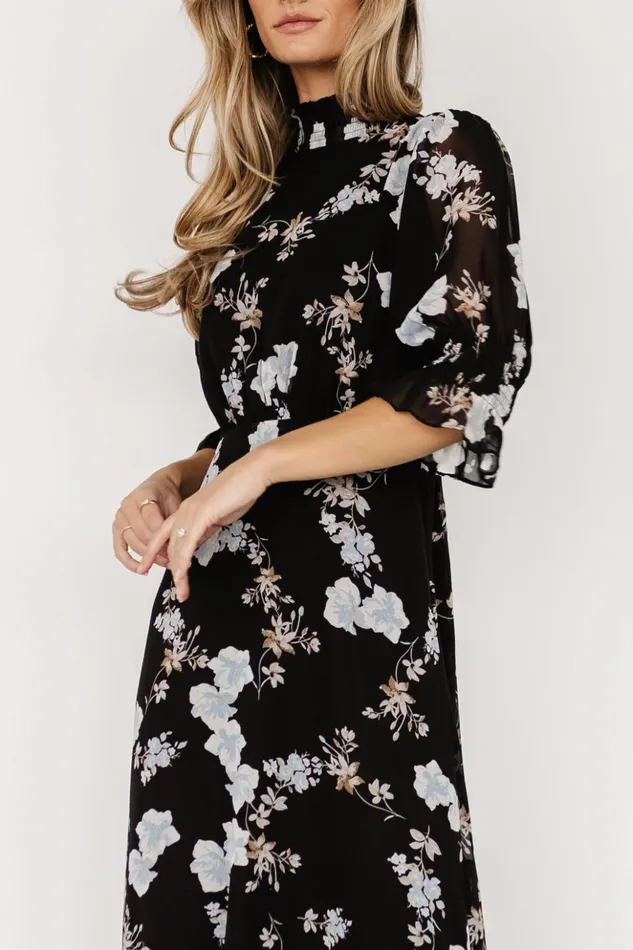 Baltic Born The Guest Edit Marie Mock Neck Maxi Dress Black Floral 8211 Women Baltic Born The Guest Edit Marie Mock Neck Maxi Dress Black Floral 8211 Women