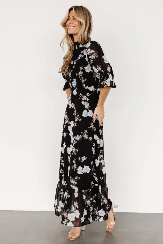 Baltic Born The Guest Edit Marie Mock Neck Maxi Dress Black Floral 8211 Women Baltic Born The Guest Edit Marie Mock Neck Maxi Dress Black Floral 8211 Women