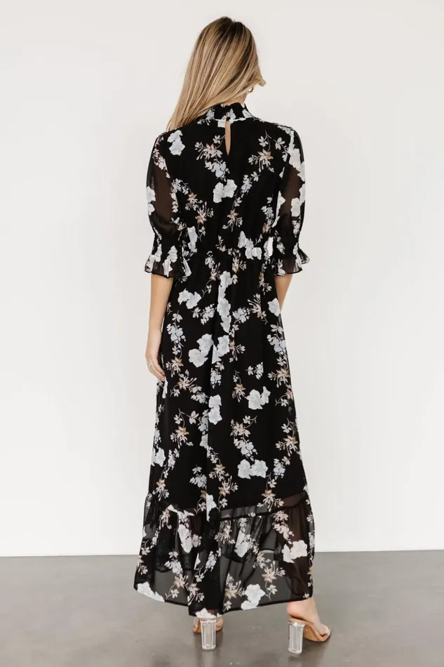 Baltic Born The Guest Edit Marie Mock Neck Maxi Dress Black Floral 8211 Women Baltic Born The Guest Edit Marie Mock Neck Maxi Dress Black Floral 8211 Women