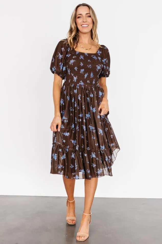 Baltic Born The Guest Edit Millar Midi Dress Brown Blue Floral 8211 Women