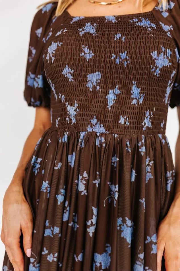 Baltic Born The Guest Edit Millar Midi Dress Brown Blue Floral 8211 Women Baltic Born The Guest Edit Millar Midi Dress Brown Blue Floral 8211 Women