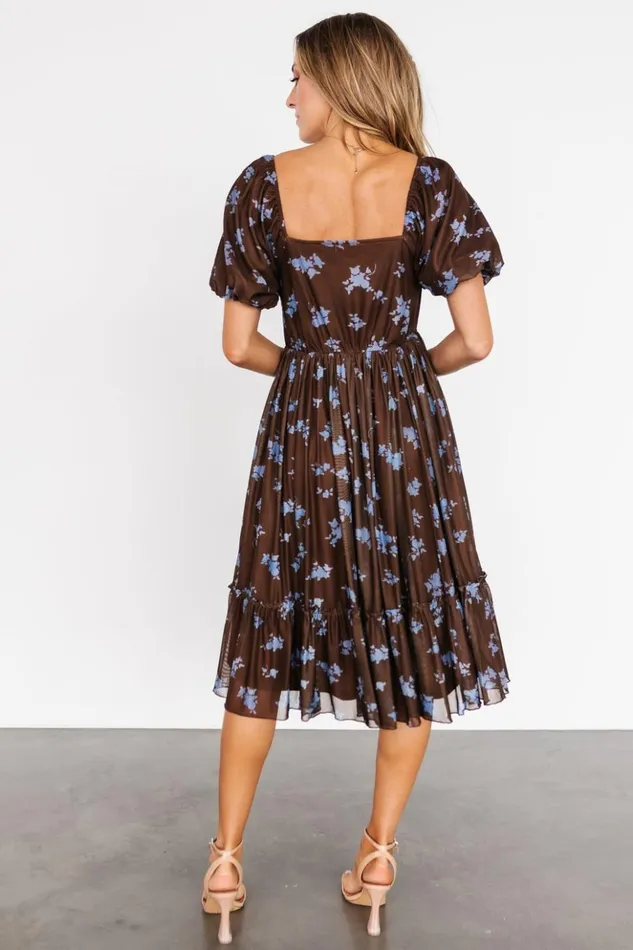 Baltic Born The Guest Edit Millar Midi Dress Brown Blue Floral 8211 Women Baltic Born The Guest Edit Millar Midi Dress Brown Blue Floral 8211 Women