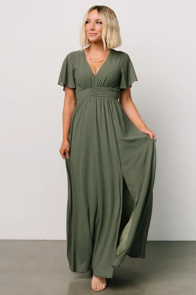 Baltic Born The Guest Edit Ramona Maxi Dress Dark Sage 8211 Women