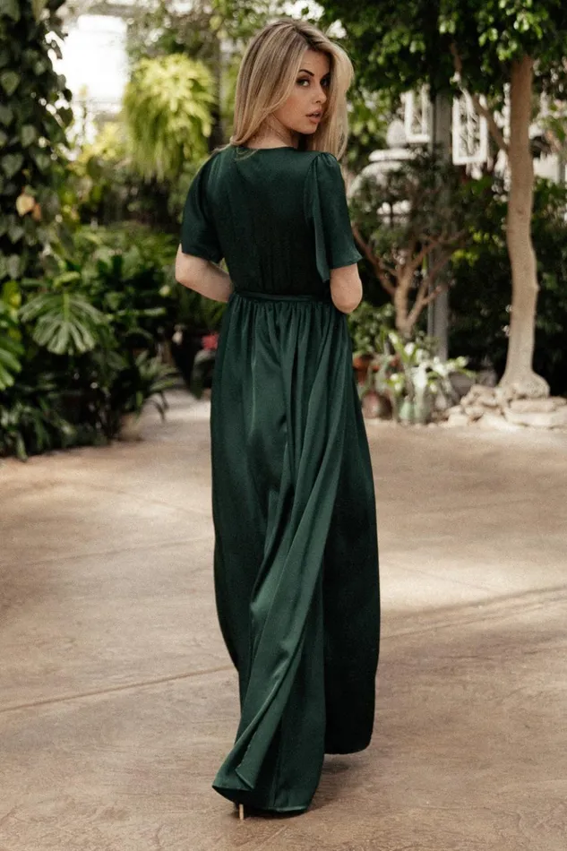 Baltic Born The Guest Edit Sicily Satin Maxi Dress Emerald 8211 Women Baltic Born The Guest Edit Sicily Satin Maxi Dress Emerald 8211 Women