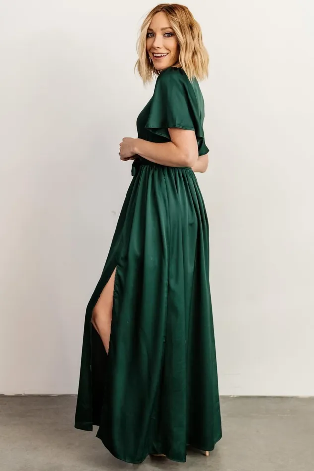 Baltic Born The Guest Edit Sicily Satin Maxi Dress Emerald 8211 Women Baltic Born The Guest Edit Sicily Satin Maxi Dress Emerald 8211 Women
