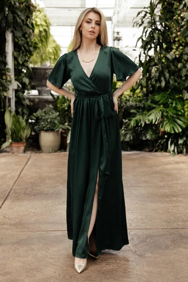 Baltic Born The Guest Edit Sicily Satin Maxi Dress Emerald 8211 Women Baltic Born The Guest Edit Sicily Satin Maxi Dress Emerald 8211 Women