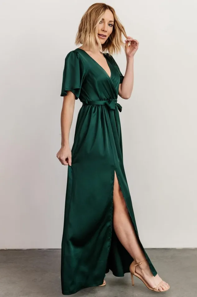 Baltic Born The Guest Edit Sicily Satin Maxi Dress Emerald 8211 Women Baltic Born The Guest Edit Sicily Satin Maxi Dress Emerald 8211 Women