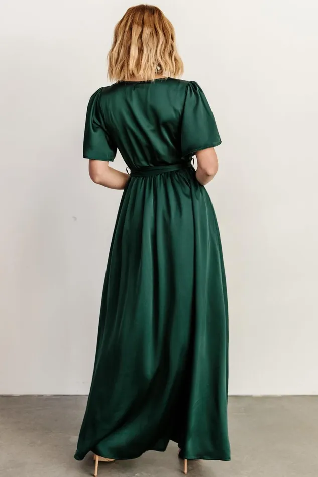 Baltic Born The Guest Edit Sicily Satin Maxi Dress Emerald 8211 Women Baltic Born The Guest Edit Sicily Satin Maxi Dress Emerald 8211 Women