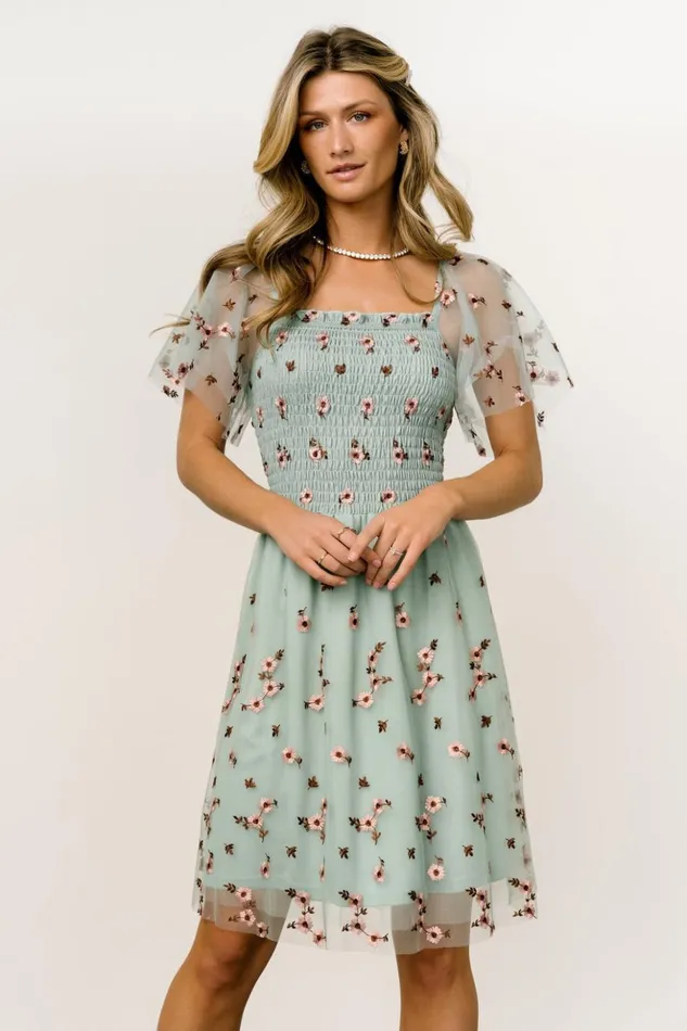 Baltic Born The Guest Edit Tivoli Tulle Short Dress Sage Pink 8211 Women