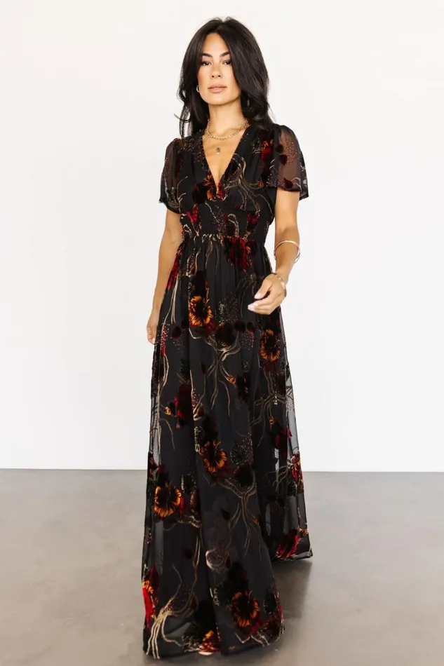 Baltic Born The Guest Edit Valen Maxi Dress Black Multi 8211 Women