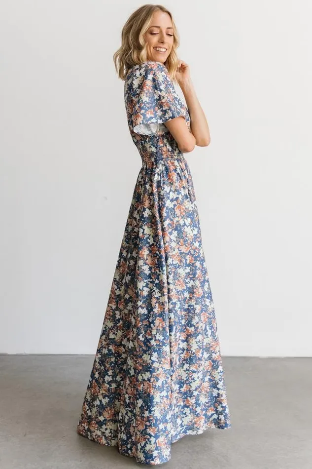 Baltic Born The Guest Edit Verona Smocked Maxi Dress Blue Floral 8211 Women Baltic Born The Guest Edit Verona Smocked Maxi Dress Blue Floral 8211 Women