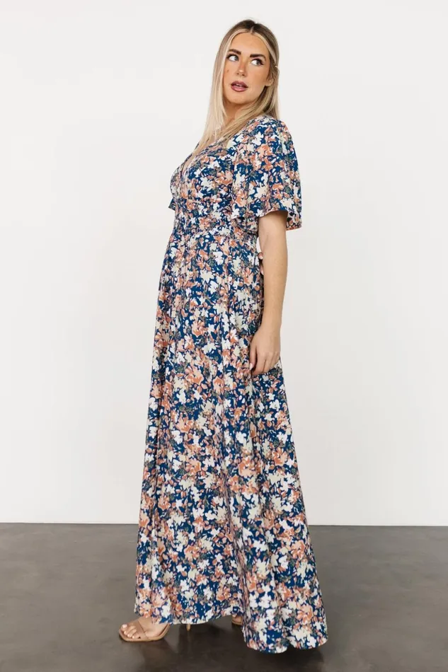 Baltic Born The Guest Edit Verona Smocked Maxi Dress Blue Floral 8211 Women Baltic Born The Guest Edit Verona Smocked Maxi Dress Blue Floral 8211 Women