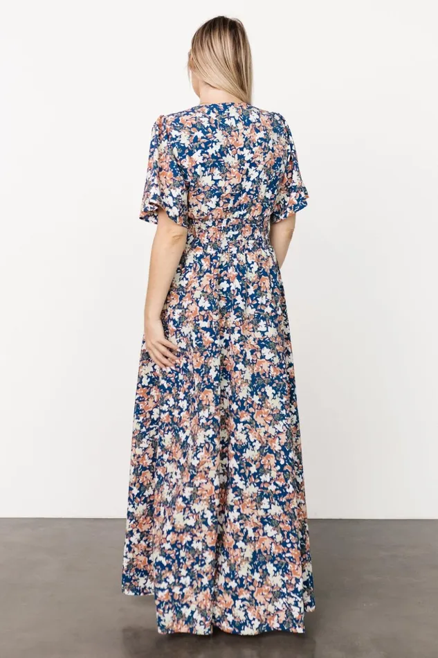 Baltic Born The Guest Edit Verona Smocked Maxi Dress Blue Floral 8211 Women Baltic Born The Guest Edit Verona Smocked Maxi Dress Blue Floral 8211 Women