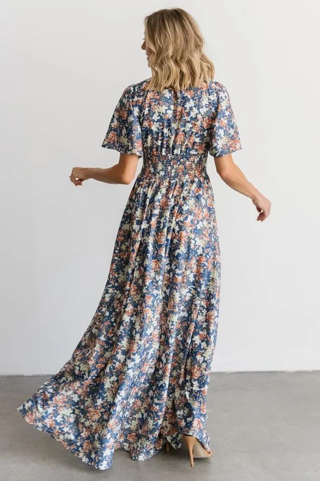 Baltic Born The Guest Edit Verona Smocked Maxi Dress Blue Floral 8211 Women Baltic Born The Guest Edit Verona Smocked Maxi Dress Blue Floral 8211 Women