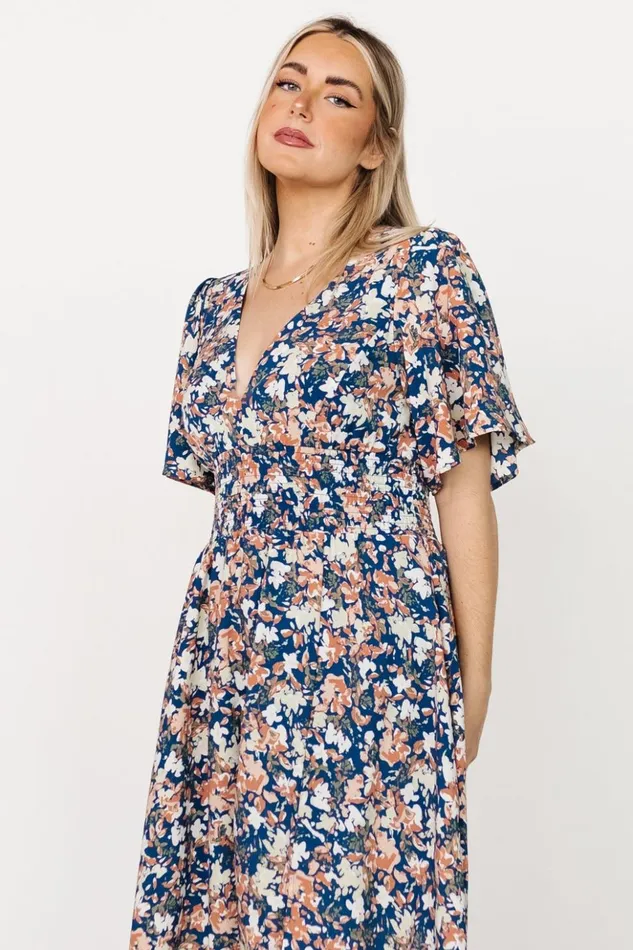Baltic Born The Guest Edit Verona Smocked Maxi Dress Blue Floral 8211 Women Baltic Born The Guest Edit Verona Smocked Maxi Dress Blue Floral 8211 Women