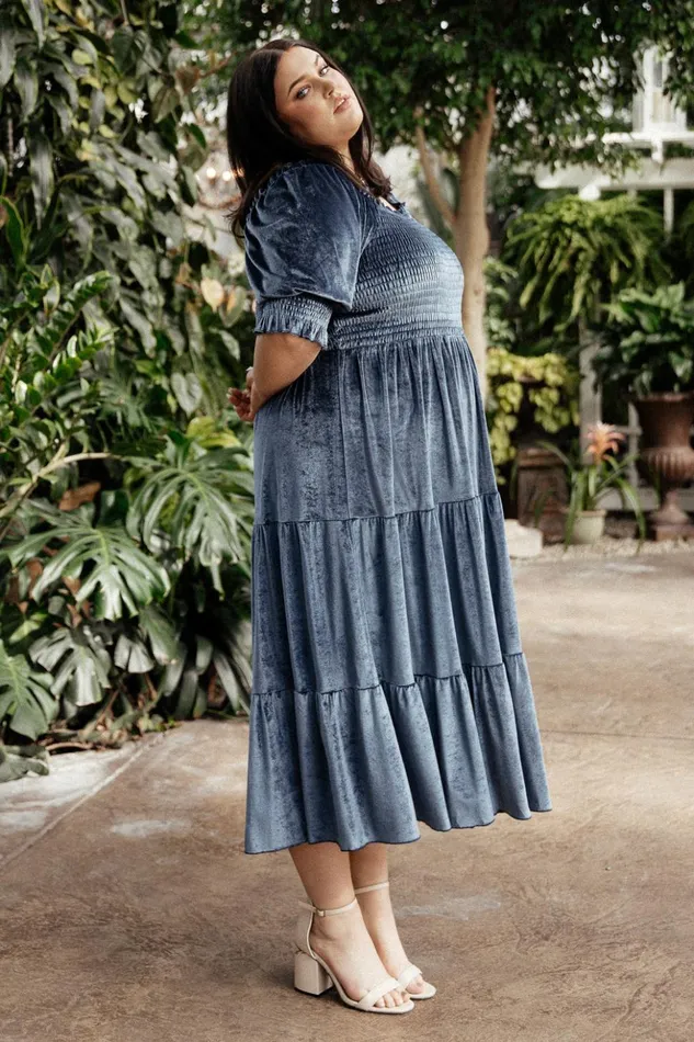 Baltic Born The Guest Edit Vivaldi Smocked Velvet Midi Dress Blue 8211 Women Baltic Born The Guest Edit Vivaldi Smocked Velvet Midi Dress Blue 8211 Women
