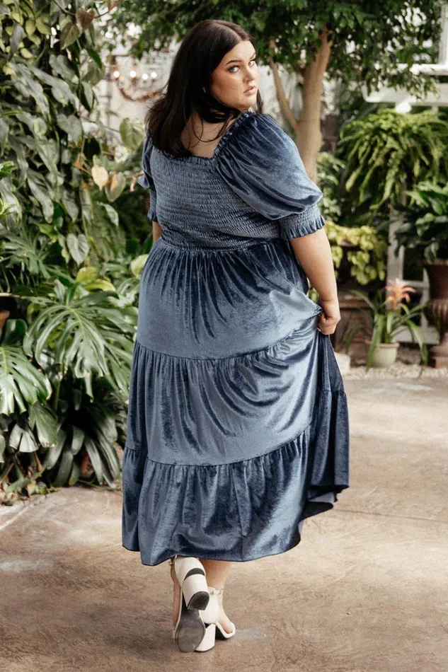 Baltic Born The Guest Edit Vivaldi Smocked Velvet Midi Dress Blue 8211 Women Baltic Born The Guest Edit Vivaldi Smocked Velvet Midi Dress Blue 8211 Women