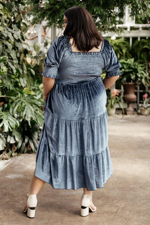 Baltic Born The Guest Edit Vivaldi Smocked Velvet Midi Dress Blue 8211 Women Baltic Born The Guest Edit Vivaldi Smocked Velvet Midi Dress Blue 8211 Women