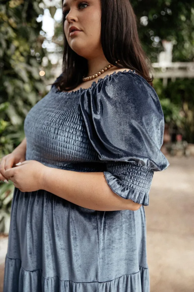 Baltic Born The Guest Edit Vivaldi Smocked Velvet Midi Dress Blue 8211 Women Baltic Born The Guest Edit Vivaldi Smocked Velvet Midi Dress Blue 8211 Women
