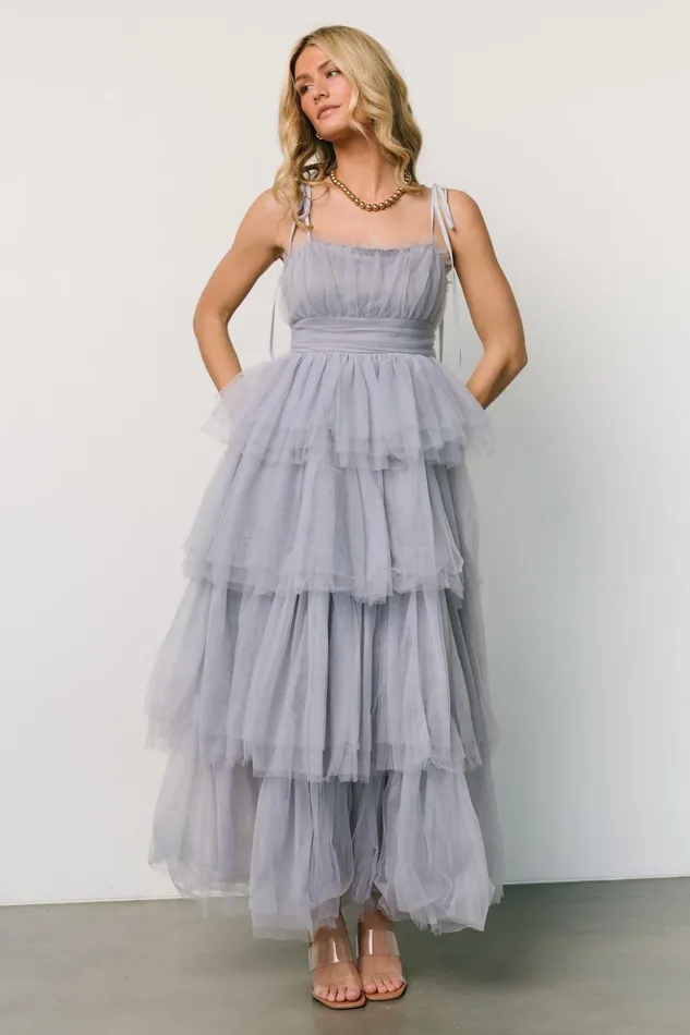 Baltic Born Tulle Styles Alora Tulle Tiered Maxi Dress Dusty Slate 8211 Women Baltic Born Tulle Styles Alora Tulle Tiered Maxi Dress Dusty Slate 8211 Women