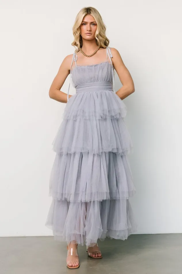 Baltic Born Tulle Styles Alora Tulle Tiered Maxi Dress Dusty Slate 8211 Women Baltic Born Tulle Styles Alora Tulle Tiered Maxi Dress Dusty Slate 8211 Women