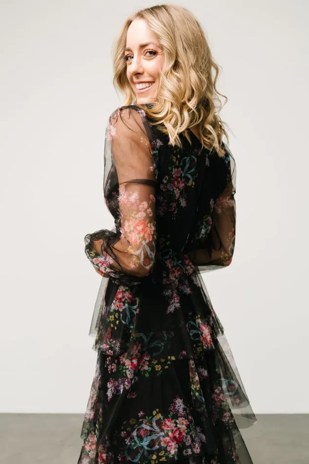Baltic Born Tulle Styles Carolina Tulle Tiered Maxi Dress Black Floral 8211 Women Baltic Born Tulle Styles Carolina Tulle Tiered Maxi Dress Black Floral 8211 Women